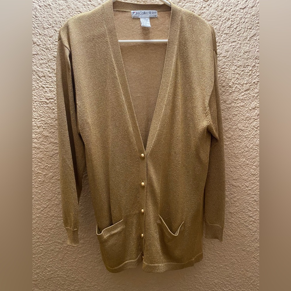 JH Collectibles Gold Cardigan Sweater